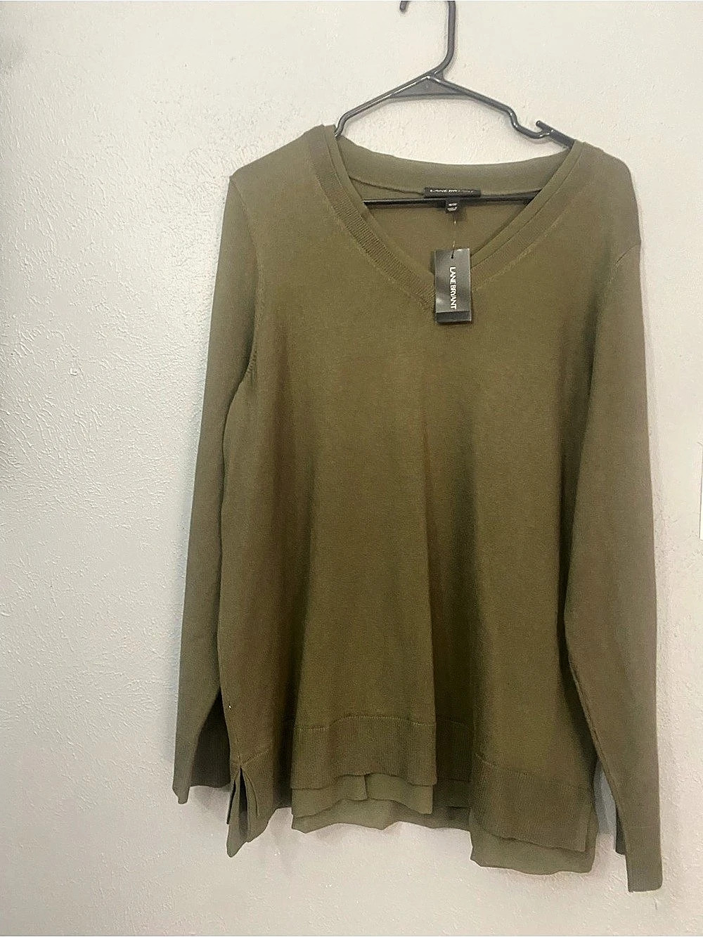 Lane Bryant Olive Knit Sweater Size 18/20 NWT